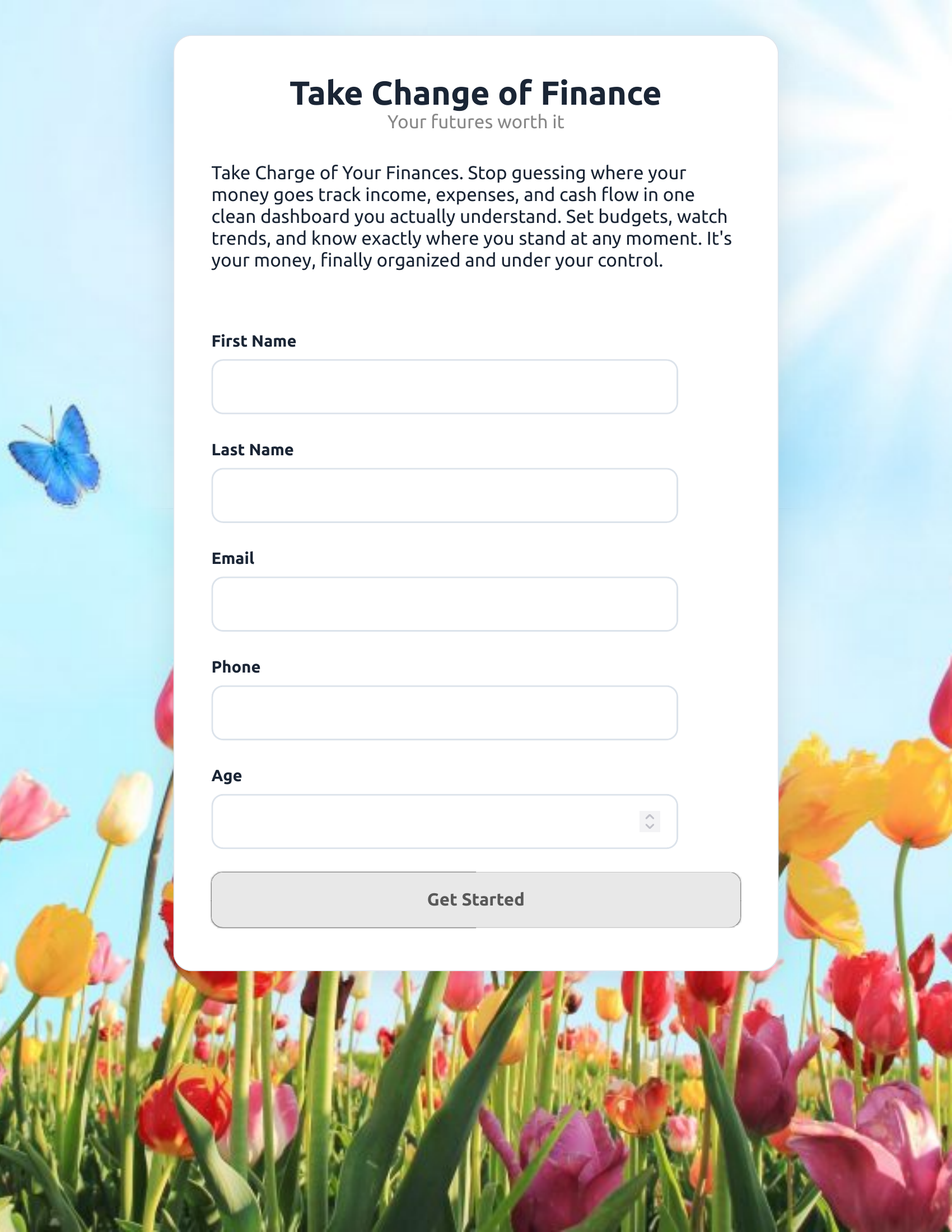 Example lead-capture page built with the collector